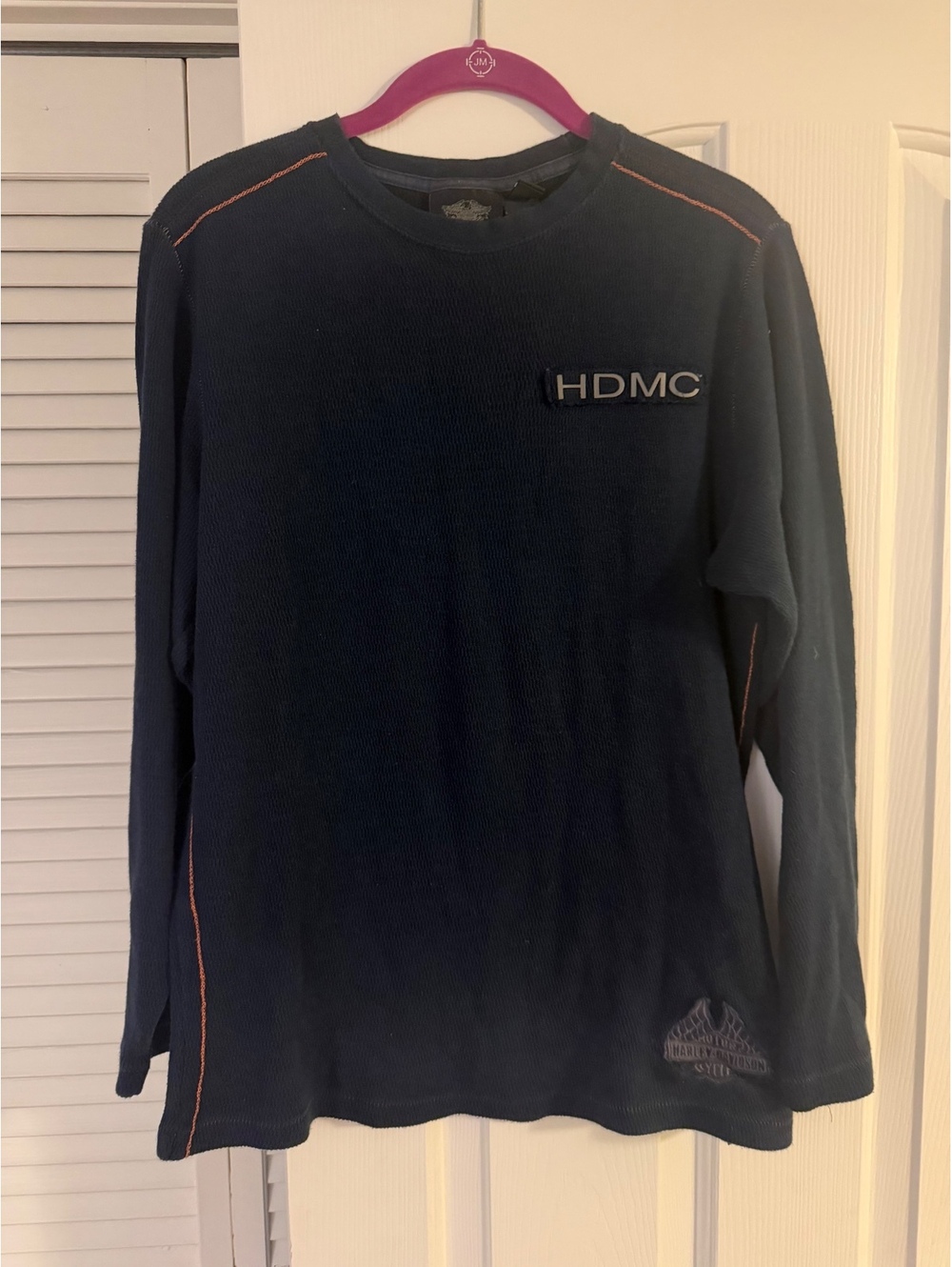 Harley-Davidson HDMC Navy Blue Long Sleeve Thermal Shirt Medium